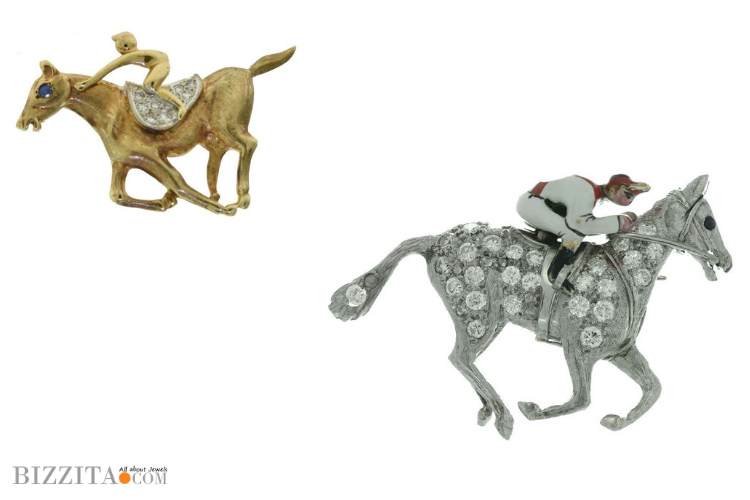 Racehorses Jewelry gold Diamonds Blog brooch 2