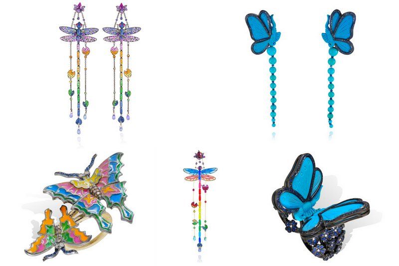 Lydia Courteille animalier butterfly multicolor jewelry