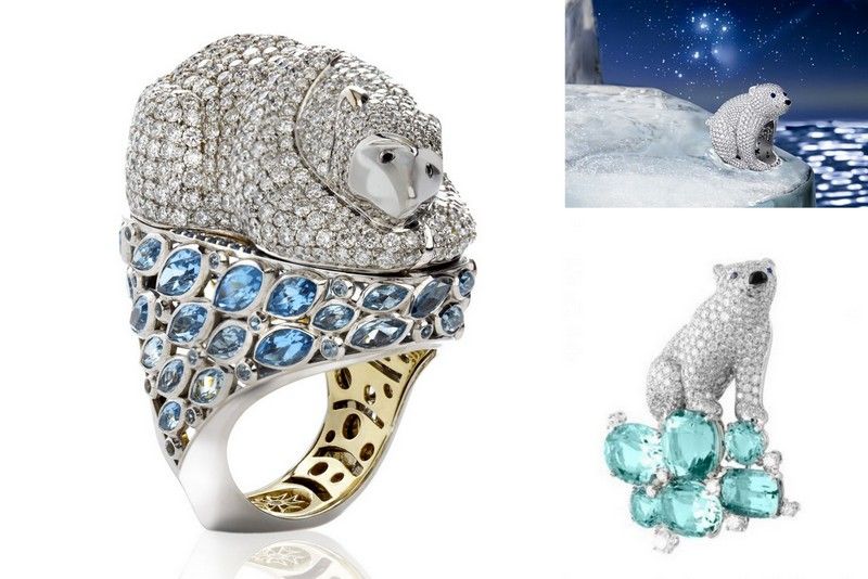 Polar bear jewelry diamond