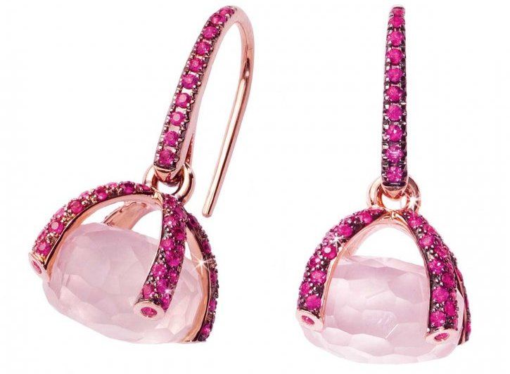 Nanis Earrings sapphire Roze quarz