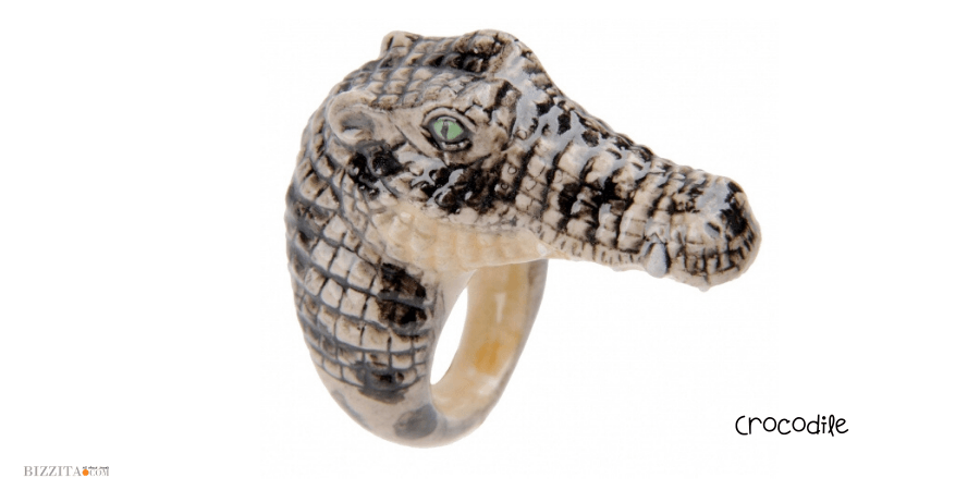 Animal Jewelry NACH Porcelain Ring Crocodile Bizzita Blog