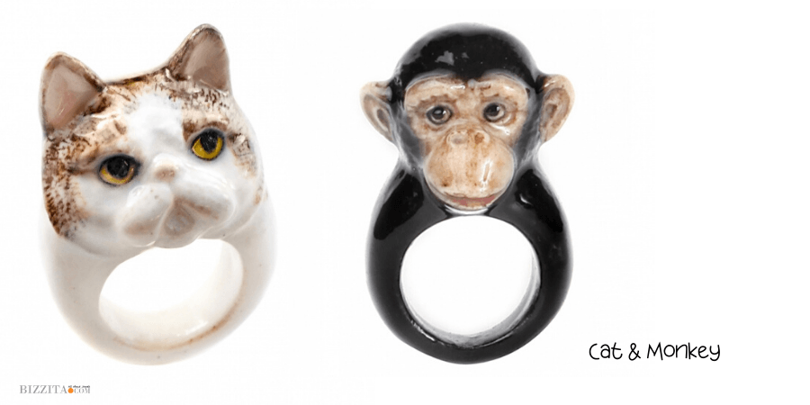 Animal Jewelry NACH Porcelain Ring catmonkey Bizzita Blog