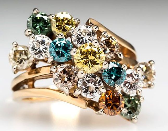 colored diamond cluster