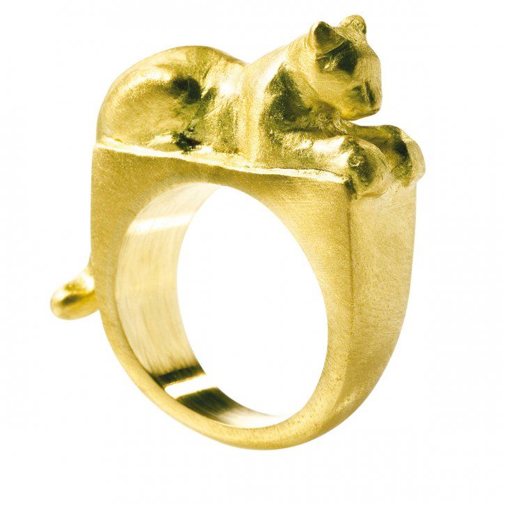 Animal jewelry DaphnaSimon ring gold panther Bizzita