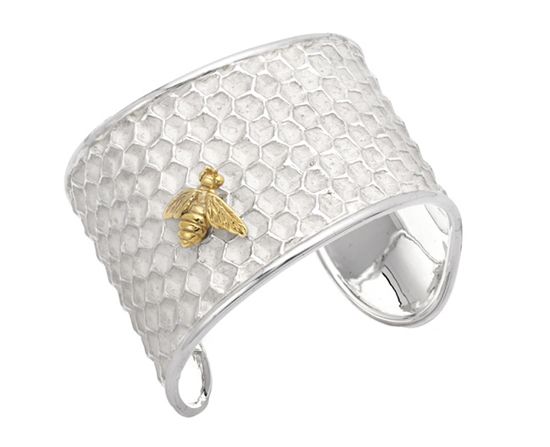 Animal jewelry Thistle and Bee silver bracelet Bizzita