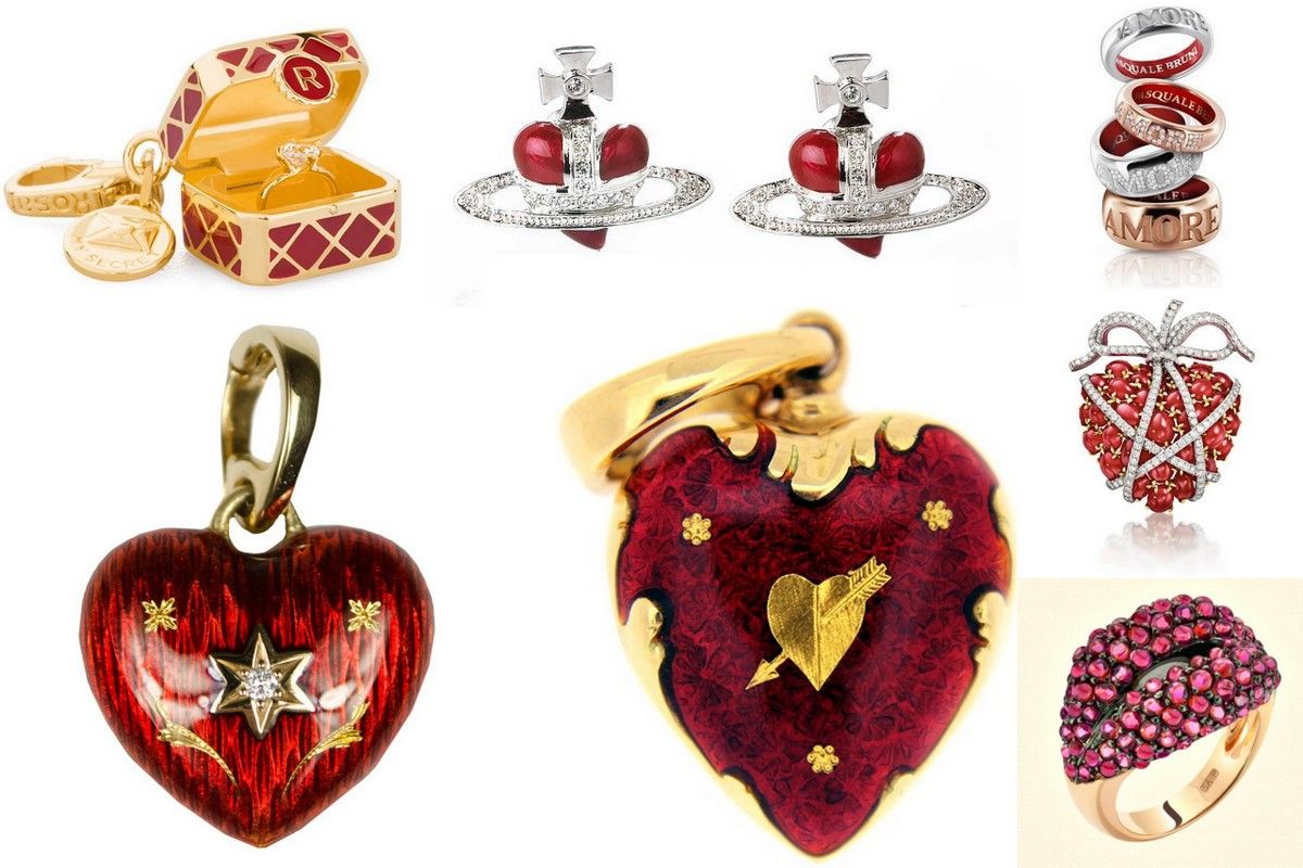 Valentine heart shaped jewelry