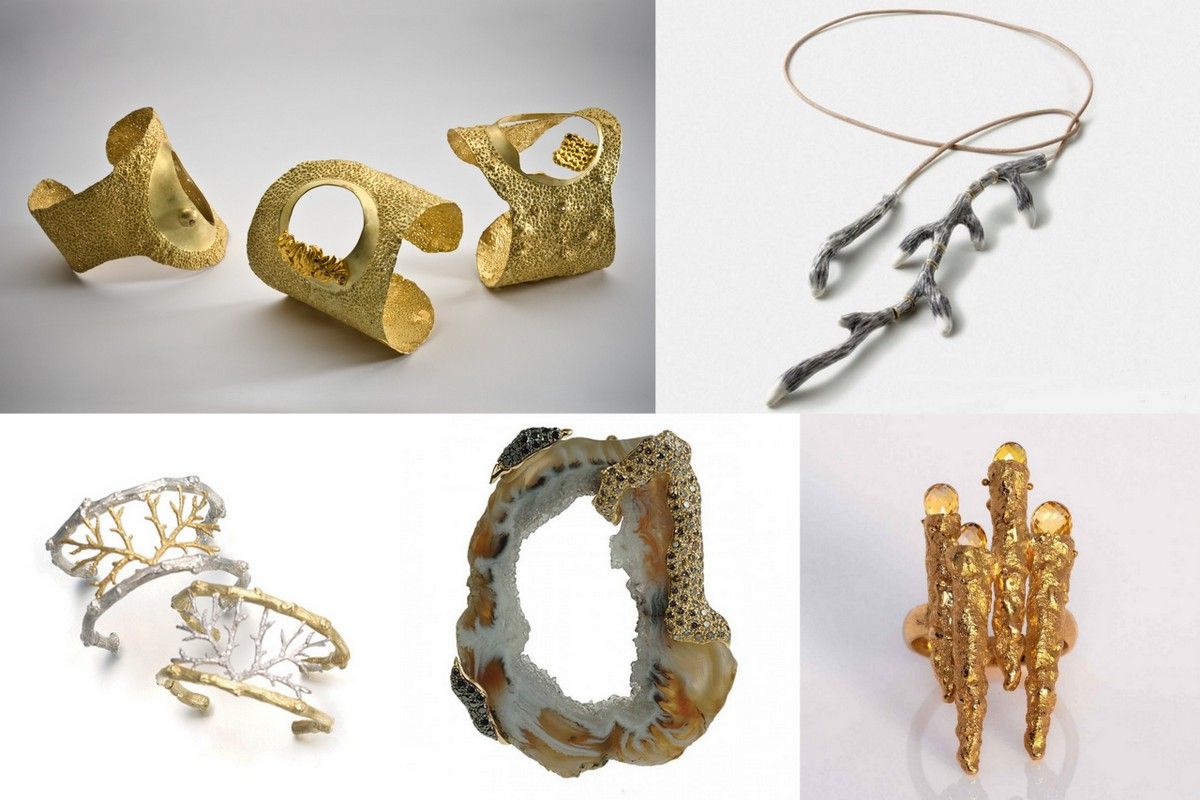 Oragnic jewelry flow gold