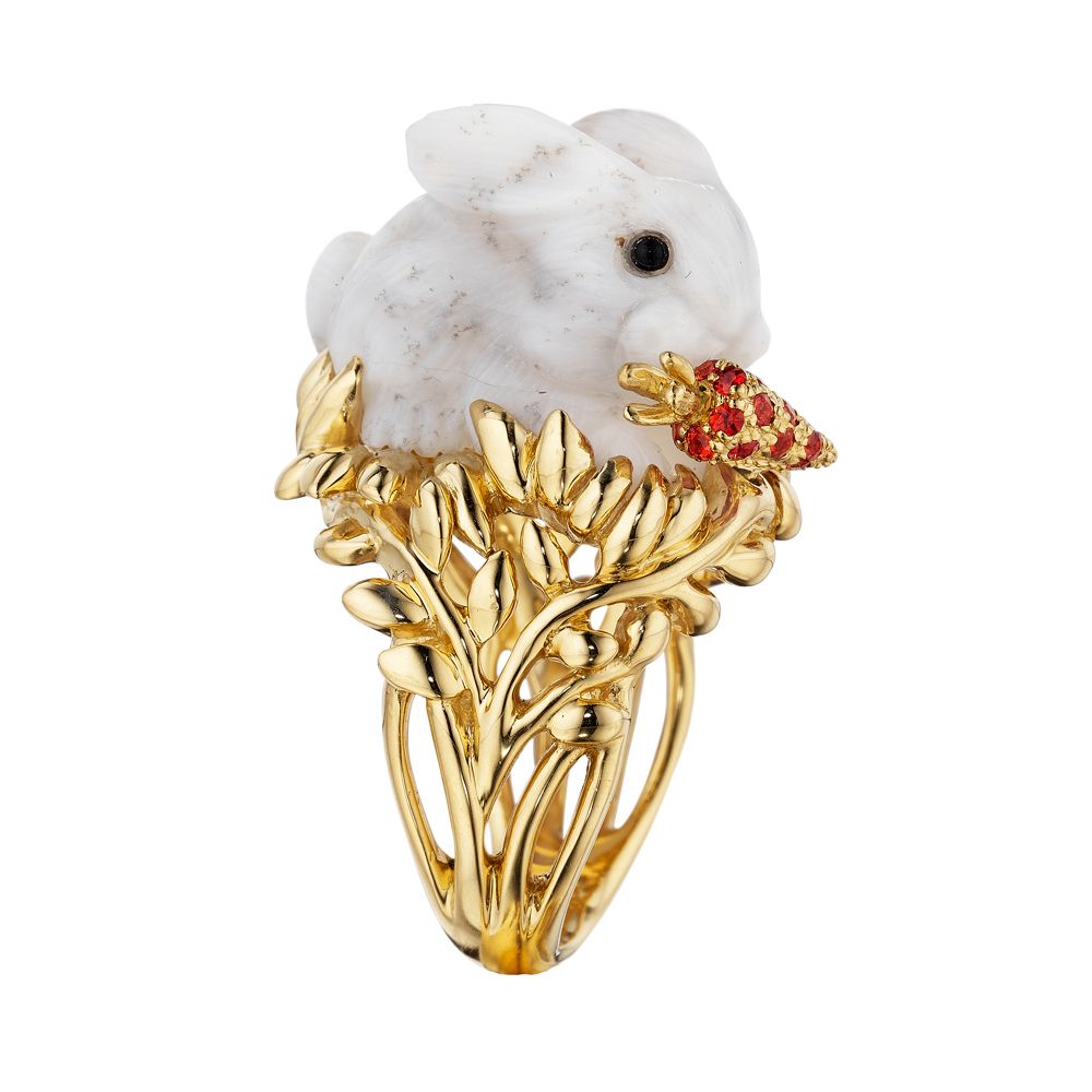 FavoriteAmericanJewelryBrandsmimisowhite carved opal bunny ring