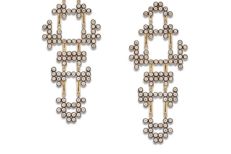 yannis sergakis intricate diamond earrings long Jewelry