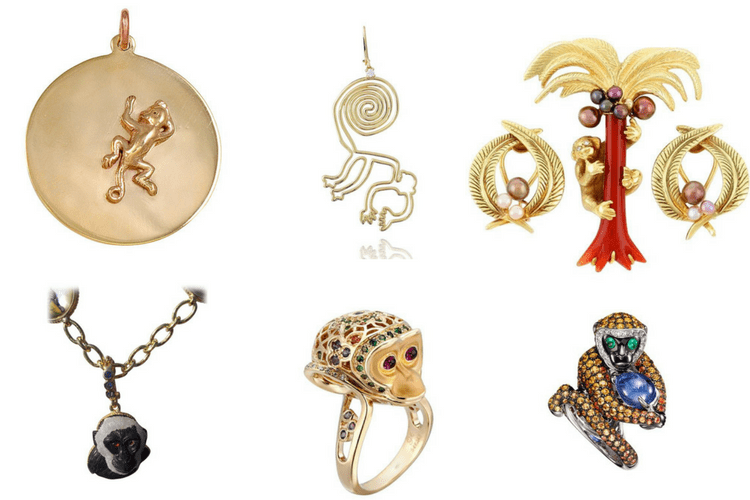 Monkey Jewelry Tiffany Ring Pendant earrings brooch