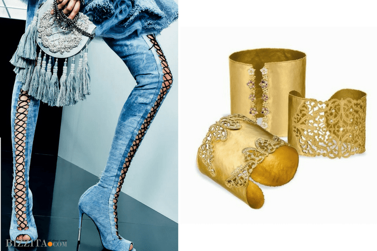 Trend 2019 2018 Jeans Jewelry Balmain boots jeansH.Weiss cuff bracelet