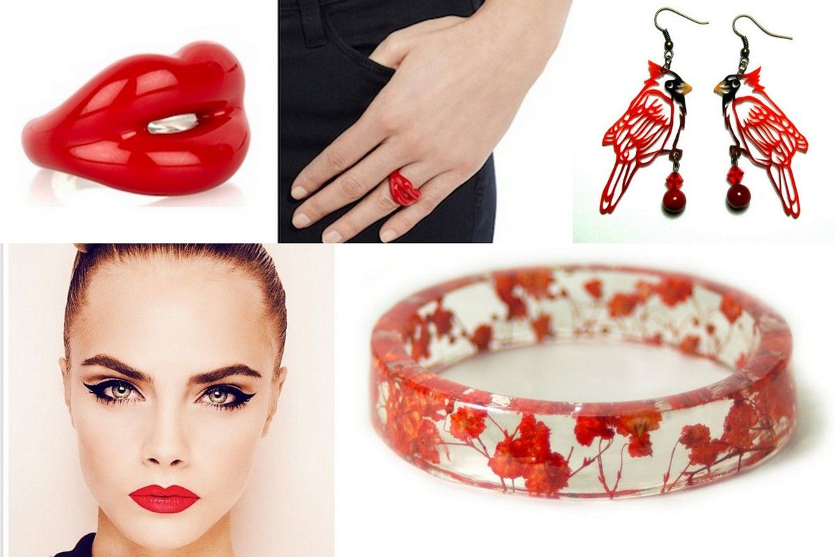 Red jewelry etsy