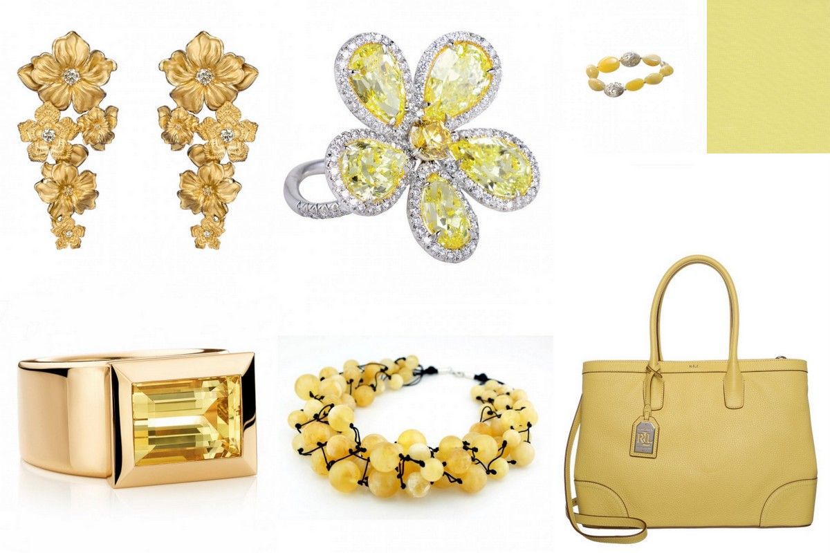 Trend colors spring 2015 custard yellow accessories bag shoe jewelry