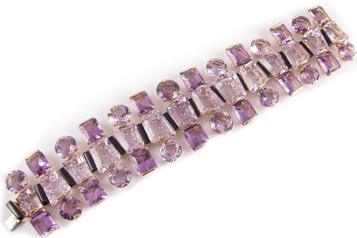 Tony Duquette purple bracelet gemstones