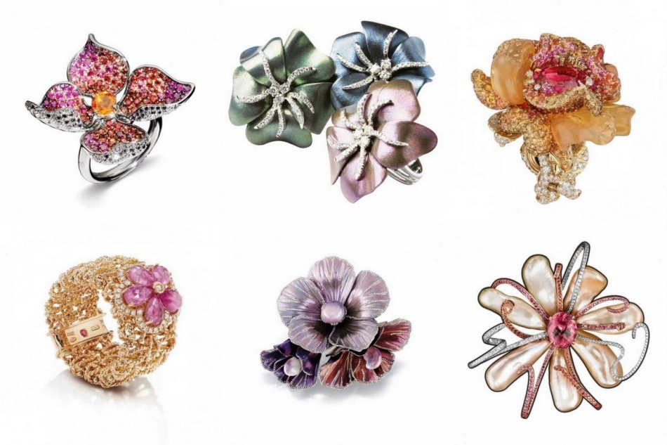 Magnificent flower jewelry, pick your favorite ring or brooch!